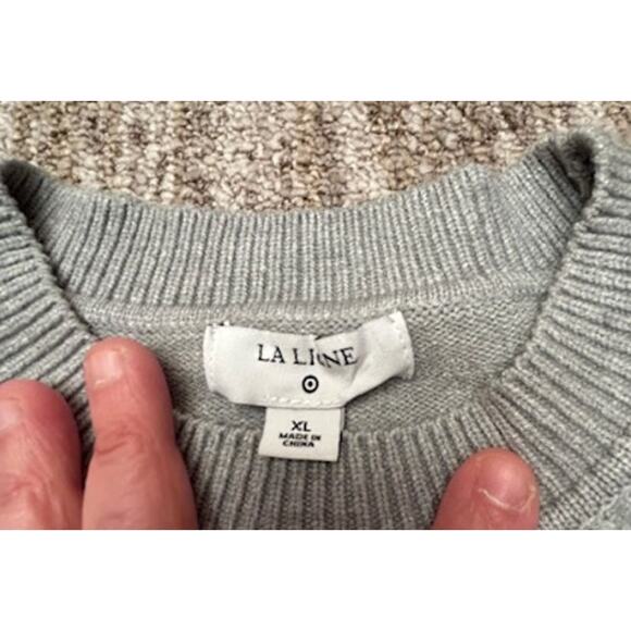 La Ligne X Target Women's Gray Crewneck Heavy Sweater Colored Stripes Size XL - Picture 3 of 8